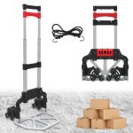 Diable chariot pliable - fishtec - maniable et lger - 6 roues - charge 60 kg - aluminium