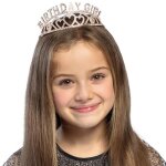 Diad�me m�tal birthday girl or rose strass