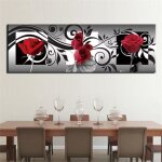 Diamond painting noir rouge rose broderie diamant peinture diy 5d diamant painting grand format 40x80cm ...