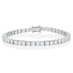 Bracelet tennis femme en argent massif 925 avec zircons cubiques blancs de 4 mm - diamond treats