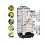 Dianwaa cage oiseau volire en mtal conception avec toit 46 * 35. 5 * 99cm