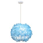 Diday moderne suspension luminaire30cm lustre en plumes bleu e27 lampe de plafond contemporain pour enfants ...