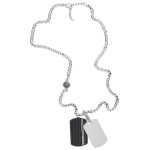 Collier - diesel - dx1040040 - cuir - noir - gourmette 60 cm + 5 cm dextension