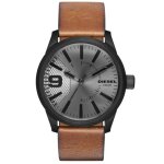 Montre - diesel - dz1764 - 47mm - cuir marron - quartz gris