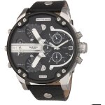 Diesel montre bracelet homme - chronographe - quartz - analogique - cuir - noir Diesel montre bracelet homme - chronographe - quartz - analogique - cuir - noir