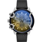 Diesel - montre hommes - quartz - chronographe - bracelet cuir noir - dz4584