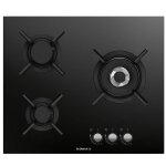 De dietrich table de cuisson gaz 65cm 3 feux 7400w noir - dpg3501b