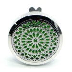 Diffuseur voiture - zenar�me - clipar�me - acier inox - 5 buvards r�utilisables - rosace d�coup�e au ...