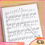 Dilwe cahier (modle de partition jaune)50 pages musical notation personnel notebook stave modle de ...