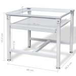 Dilwe socle pour machine  laver avec tagre coulissante blanc2
