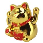 Chat porte - bonheur - dilwe - 2 pouces - dcoration solaire - bureau - mixte