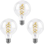 Dimmable edison ampoules led e27 g95 vintage led � filament spirale ampoule d�corative 4w blanc chaud ...