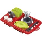 Dinette egouttoir chef ecoiffier - 14 pices - rouge vert gris - a partir de 18 mois
