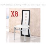 Dingxiang - lot de 8 chaises de salle � manger - simili blanc - style contemporain type s - h 1015 cm ...