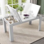Dinkalen table � manger pliante 120�70�75cm avec 2 espace de rangement cach� peut �tre utilis� comme ...