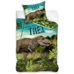 Dinosaure rex - parure de lit coton enfant - housse de couette 140x200 cm et une taie d?oreiller 65x65 ...