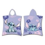 Disney - poncho de douche avec capuche en coton lilo stitch - violet - 50 x 115 cm
