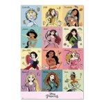Affiche - grupo erik - disney princesses - 61x915cm - d�coration murale - noir