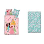Parure de lit enfant - disney - princesse - coton 100% - housse de couette 140x200 cm - lavable en machine ...
