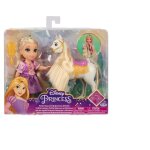 Poupe raiponce - disney - petite raiponce - 15 cm - cheval maximus - inclus brosse  cheveux