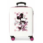 Valise enfant - disney - valise cabine minnie - 55 x 38 x 20 cm - 4 roues - abs blanc