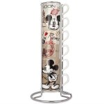 Set de tasses � caf� - disney - in the city - porcelaine - multicolore - 7 unit�s