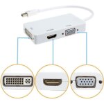 Displayport thunderbolt vers dvi vga hdmi adaptateur 3 en 1 pour macbook imac lin * 941