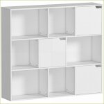 Displayshelving &amp etageres - r�gal � cubes 9 compartiments 3 portes - blanc - salon / chambre / bureau ...