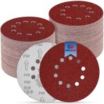Disques abrasifs 225 mm - suteo - lot de 18 - 10 trous - grains 60 / 80 / 120 / 180 / 220 / 320 - fixation ...