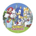 Disque azyme sonic the hedgehog d�co g�teau 20cm bleu turquoise ciel marine