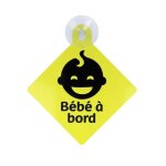Disque b�b� � bord ventouse pancarte jaune r�fl�chissant