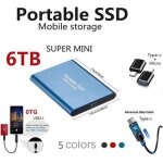 Disque dur externe portable 6 to - antcool - mini ssd - 7200 tr / min - usb 3. 1 - bleu