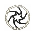 Disque de frein vtt 6 trous newton brake 203mm argent centre noir