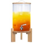Distributeur de boissons en bambou avec robinet anti - goutte - 8 litres - dimono