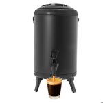 Distributeur de boissons isotherme en acier inoxydable de 10 litres �quip� dun bec verseur pour pr�pare ...