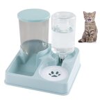 Distributeur croquettes et eau2 en 1 mangeoirs et abreuvoirsgamelle automatique pour chats nourriture ...