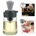 Distributeur dhuile - cuisine - 2 en 1 - verre borosilicat - silicone alimentaire - 350ml