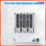 Distributeur de douche - akozon - distributeur 3 en 1 - 3x300 ml - abs - gris galvanis�