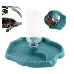 Distributeur deau reptile tortue2 en 1 abreuvoir tortue terrestre bol deau de terrarium reptiles accessoires ...