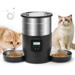 Distributeur de nourriture pour animaux 45 l 2 bols en acier inoxydable timing intelligent �cran lcd ...
