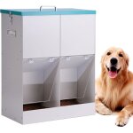 Distributeur nourriture chien 46 lb station alimentation m�tal galvanis� pour grandes races