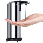 Distributeur de savon - argent - 250ml - acier inoxydable - capteur infrarouge