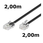 Cordon tlphone adsl - ditm - rj11 mle vers rj45 mle - 200 m - noir - cordon mplat