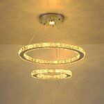 Diy anneaux luxe chandelier cristal plafond plomb lamp mordern penden light smart t�l�commande home d�coration ...