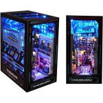 Diy book nook kit book nook puzzle 3d en bois kit de maison de poupes miniatures avec lumire led puzzle ...