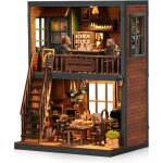 Diy book nook kit puzzle 3d booknook bois maison miniature � monter serre - livres lumi�re led