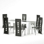 Diyagssz� set de 6 chaises de salle � manger cuisine bureau scandinave / simili noir