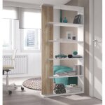 Dmora - bibliothque columbia 90x25h180 cm blanc chne panneau effet bois