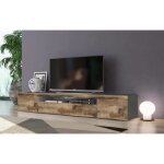 Dmora - meuble tv salvatore buffet bas de salon avec 3 portes base meuble tv 100% made in italy 200x40h37 ...