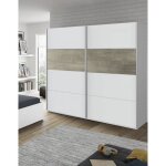 Dmora - armoire ainu 2 portes 180x60xh200 cm blanc chne panneau effet bois